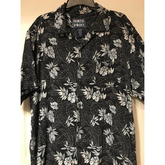 NORTH Point Adventure Gear XL Shirt Button Down Hawaiian Blue - Picture 1 of 8